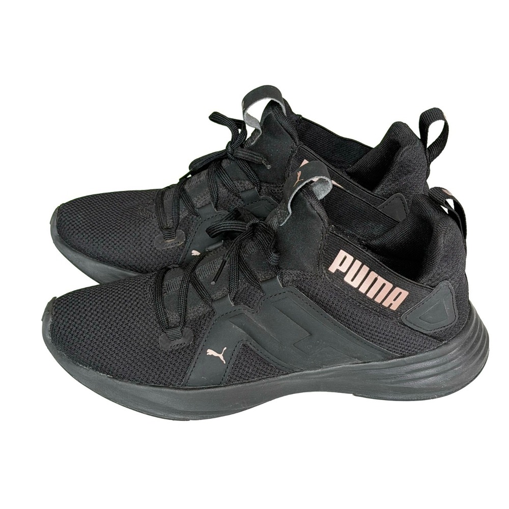 Puma Women's Size 7.5 Contempt Demi Cross Trainer Black Rose Gold Sneakers Shoes